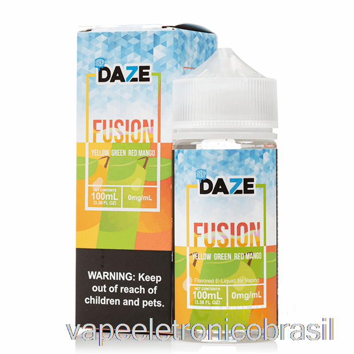 Vape Eletronico Iced Amarelo Verde Vermelho Manga - 7 Daze Fusion - 100ml 0mg